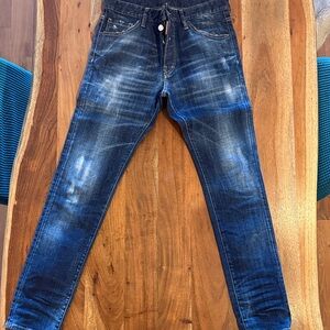 DSQUARED2 Distressed Blue Skinny Jeans